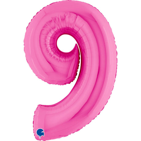 Ballon chiffre - Fuchsia holographique - 40" - Gonflage Hélium en boutique