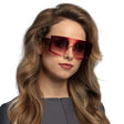 Vintage party sunglasses for adults, unisex polycarbonate eyewear with retro design, displayed on card packaging.