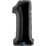 Ballon chiffre noir mat - 40" - Gonflage Hélium en boutique