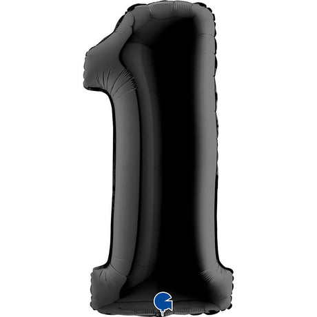 Ballon chiffre noir mat - 40" - Gonflage Hélium en boutique