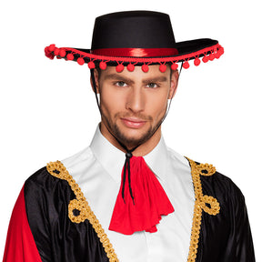Deluxe black wide-brimmed hat for adults, made of polyester, EVA, and polypropylene, ideal for costumes or themed parties.