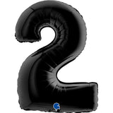Ballon chiffre noir mat - 40" - Gonflage Hélium en boutique