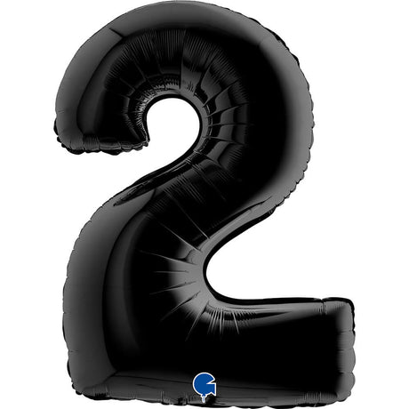 Ballon chiffre noir mat - 40" - Gonflage Hélium en boutique