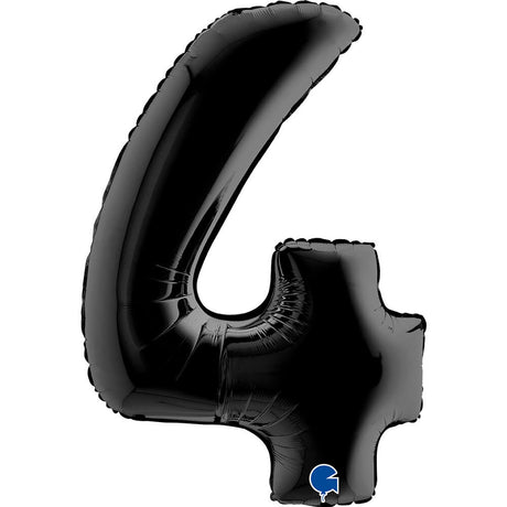 Ballon chiffre noir mat - 40" - Gonflage Hélium en boutique