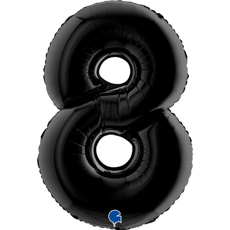 Ballon chiffre noir mat - 40" - Gonflage Hélium en boutique