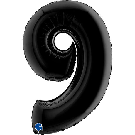 Ballon chiffre noir mat - 40" - Gonflage Hélium en boutique