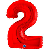 Ballon chiffre - rouge - 40" - Gonflage Hélium en boutique