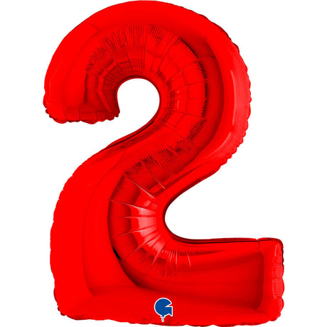 Ballon chiffre - rouge - 40" - Gonflage Hélium en boutique