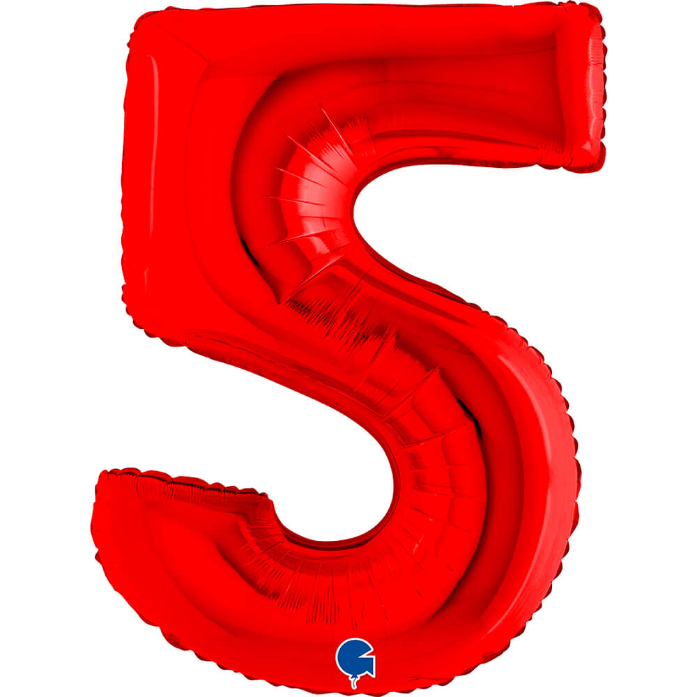 Ballon chiffre - rouge - 40" - Gonflage Hélium en boutique