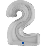 Ballon chiffre - Argent - 40" - Gonflage Hélium en boutique
