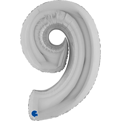 Ballon chiffre - Argent - 40" - Gonflage Hélium en boutique
