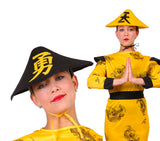 Chapeau chinois en feutre - Jaune ou noir - Adulte