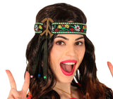 Ruban tête hippie multicolore - polyester - adulte