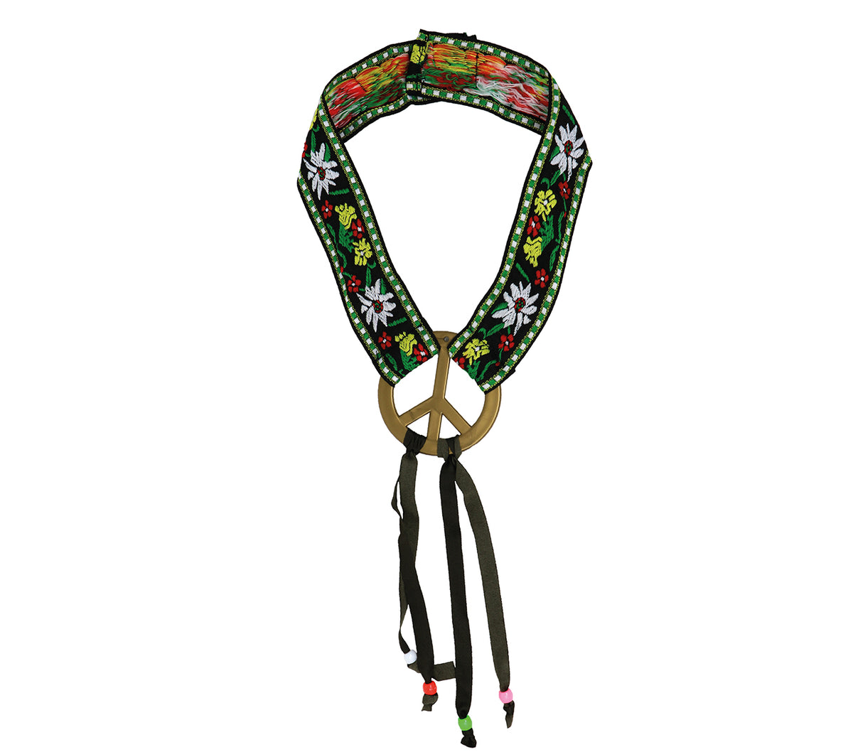 Ruban tête hippie multicolore - polyester - adulte