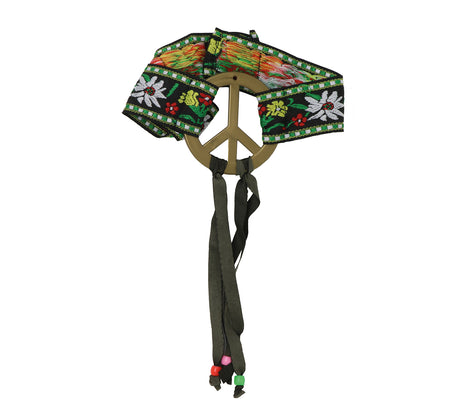 Ruban tête hippie multicolore - polyester - adulte