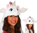 Bonnet licorne blanc en polyester - Festif