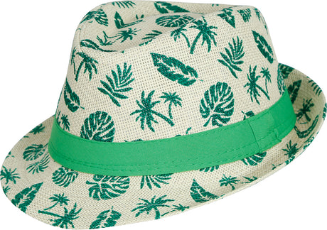Chapeau été enfant - Paille et vert - Polyester - Hawaï
