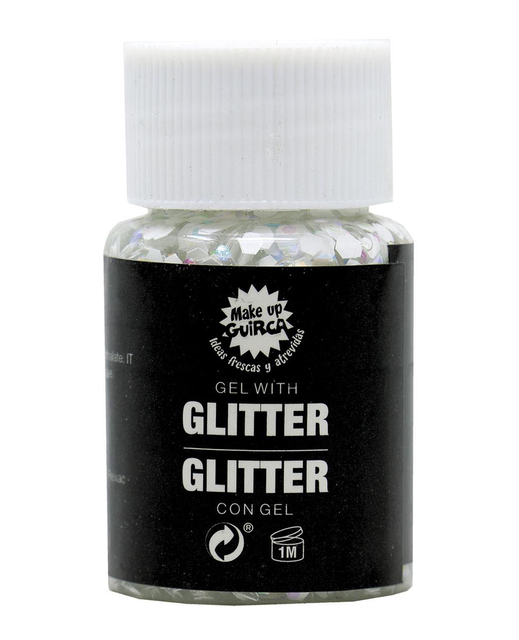 Gel paillettes blanc irisé - 20g - Maquillage festif