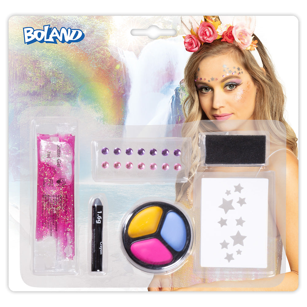 Maquillage Licorne Festif avec Pochoirs et Strass