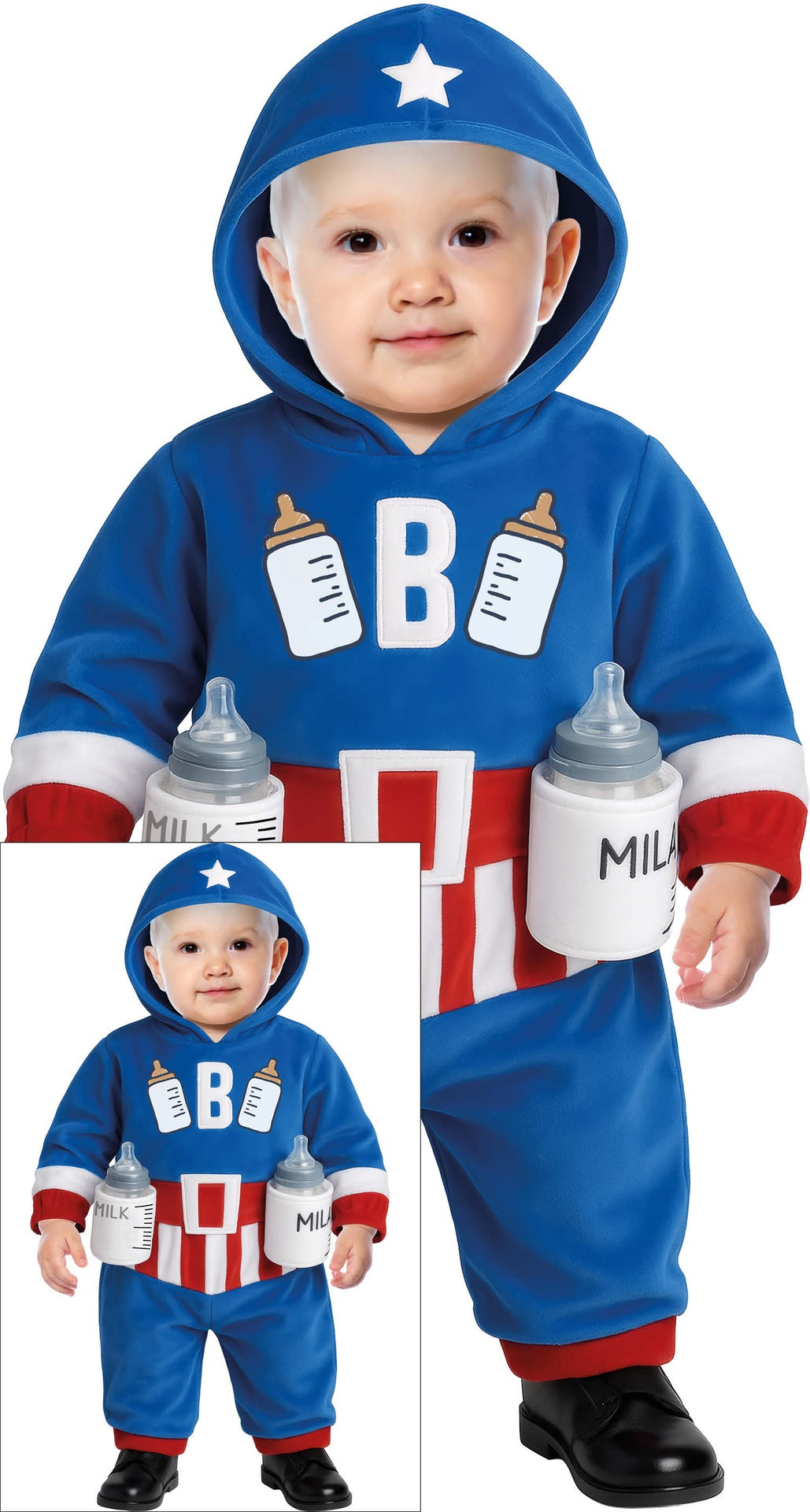Déguisement capitaine bleu et rouge bébé 12-18 mois