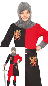 Déguisement chevalier médiéval enfant rouge et noir 7-9 ans