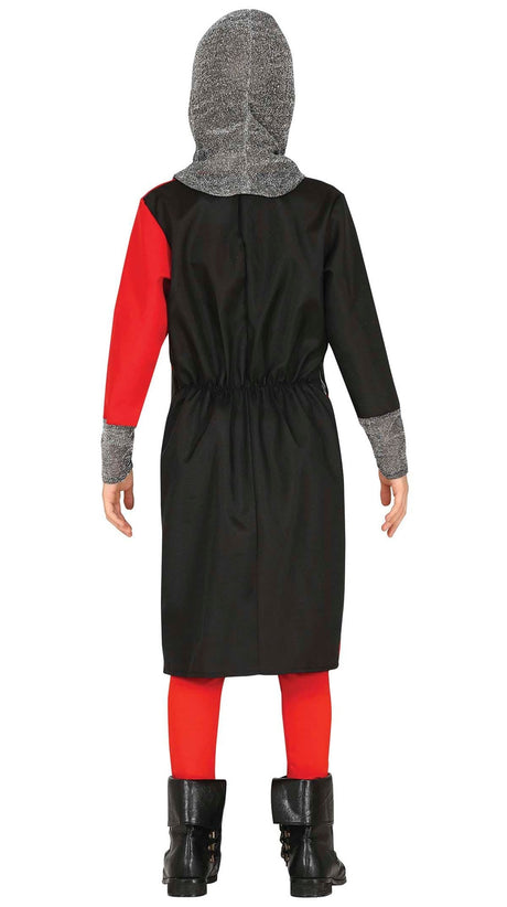 Déguisement chevalier médiéval enfant rouge et noir 7-9 ans