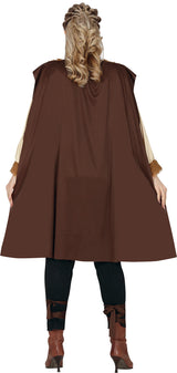 Déguisement viking femme adulte brun beige polyester