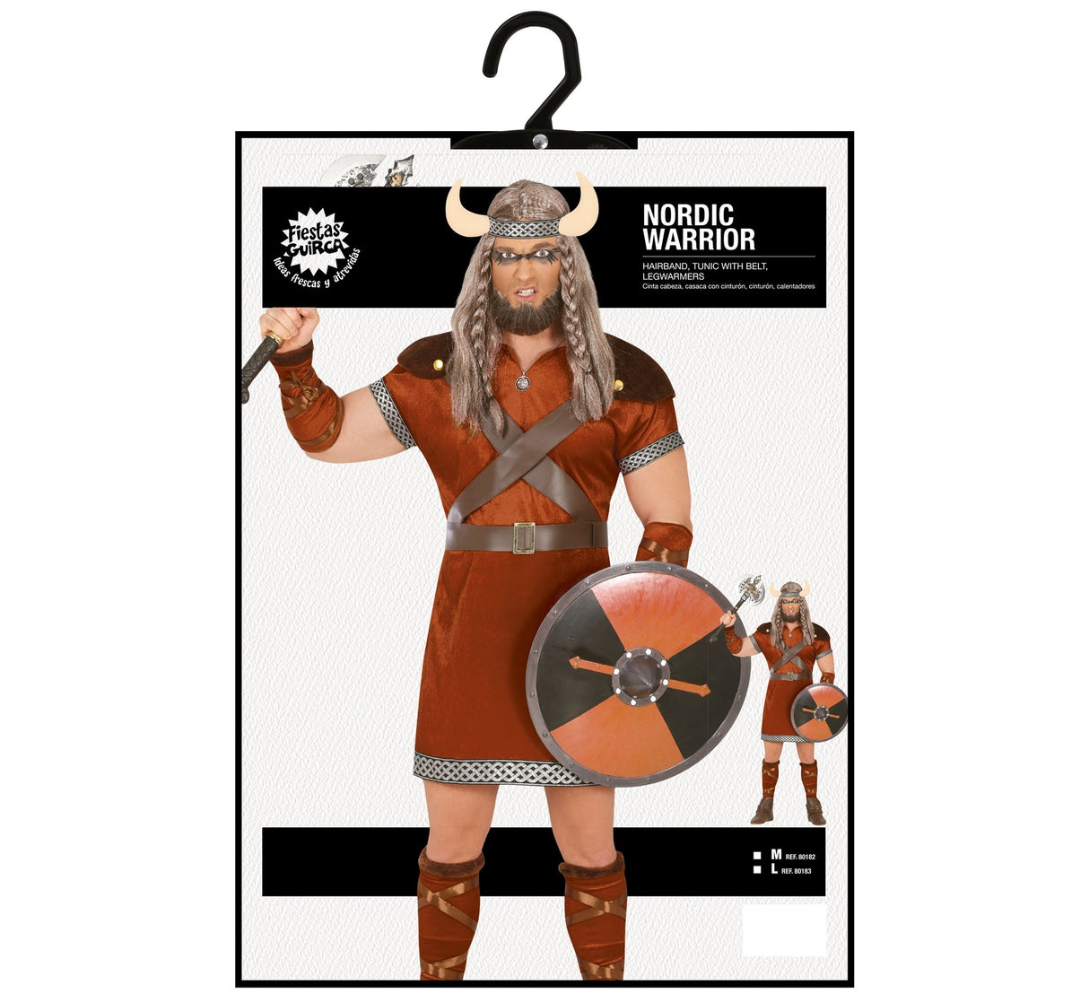 Déguisement viking adulte brun en polyester