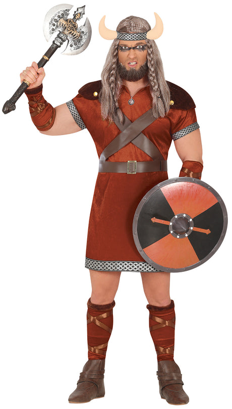 Déguisement viking adulte brun en polyester