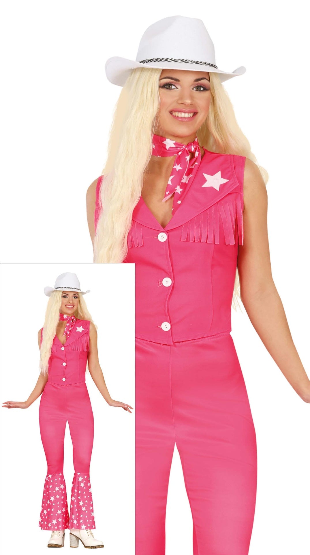 Déguisement cowgirl rose adulte polyester taille M