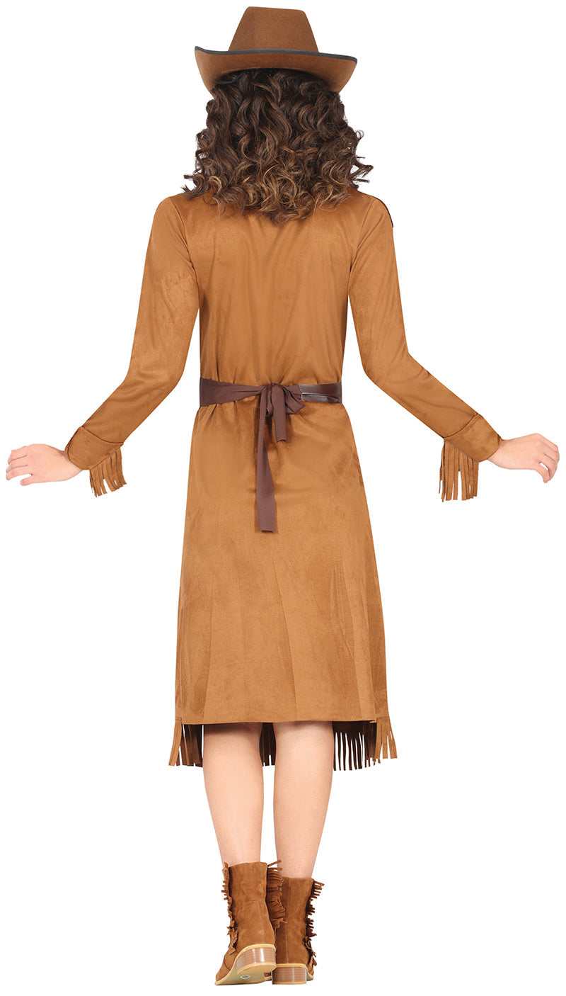 Déguisement cowgirl adulte brun polyester 42-44