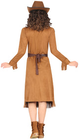 Déguisement cowgirl adulte brun polyester 42-44