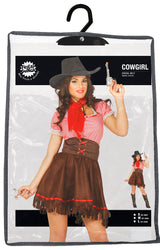Déguisement cowgirl adulte brun et rouge taille L