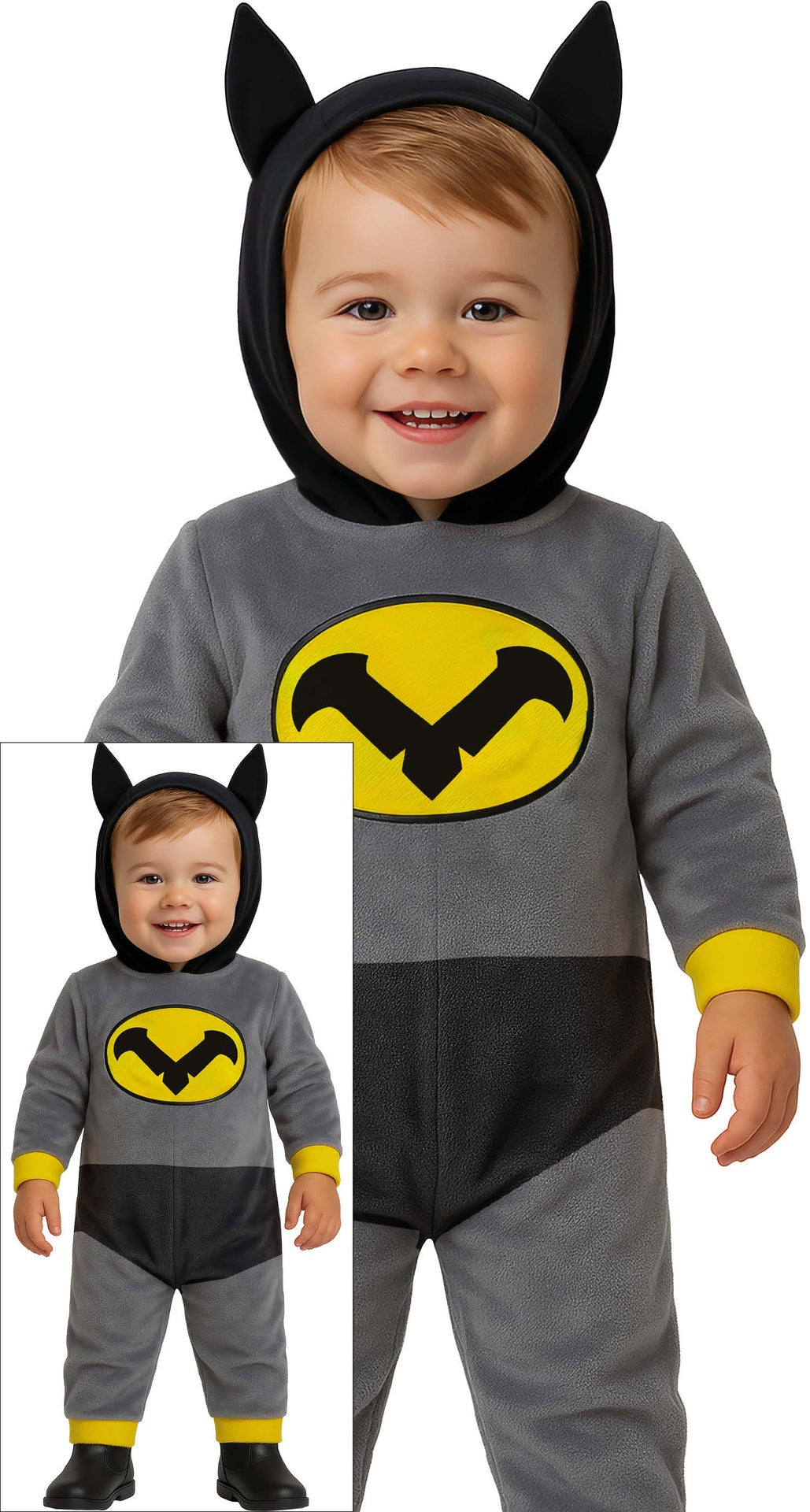 Déguisement bébé super-héros gris - 12 à 18 mois - polyester