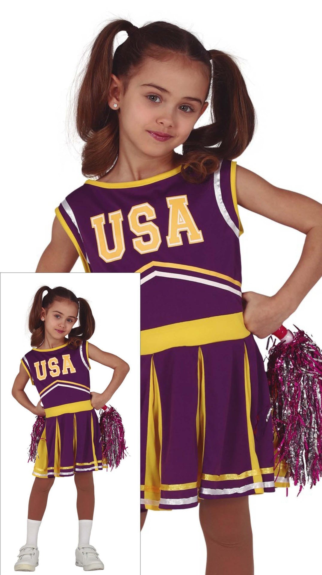 Déguisement pom pom girl lilas enfant 3-4 ans