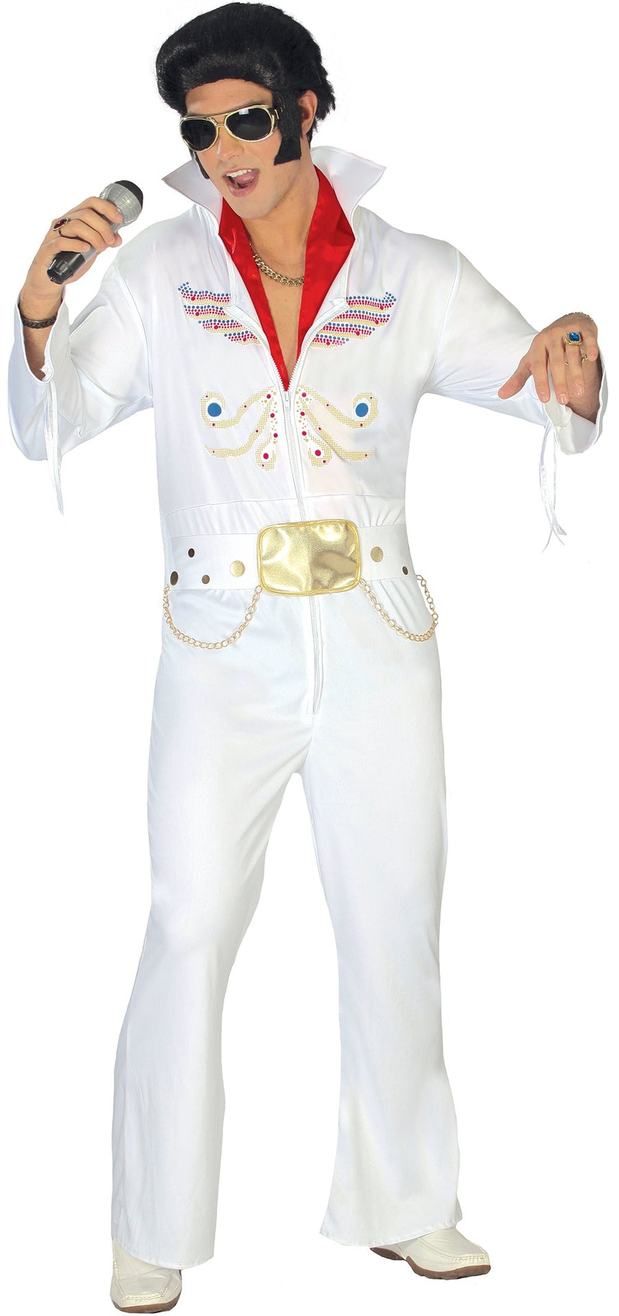 Costume roi du rock adulte - blanc et or - taille M
