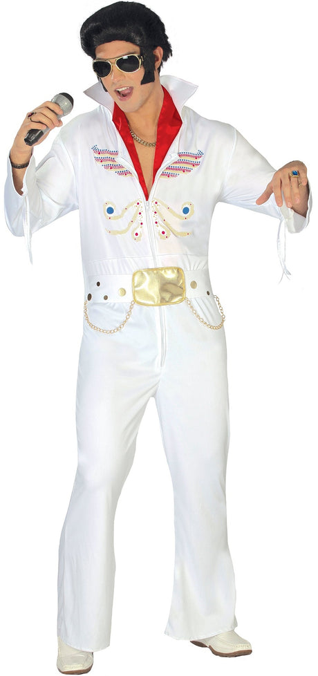 Costume roi du rock adulte - blanc et or - taille M