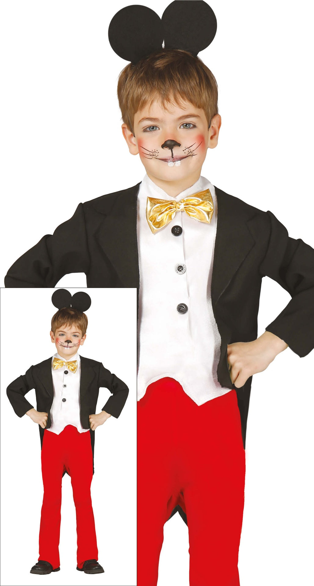 Déguisement souris enfant noir et rouge