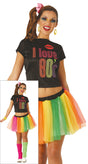 Déguisement Années 80 Femme - T-Shirt et Jupe