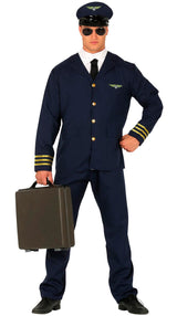 Déguisement Pilote Homme - Chemise, Veste, Cravate, Casquett