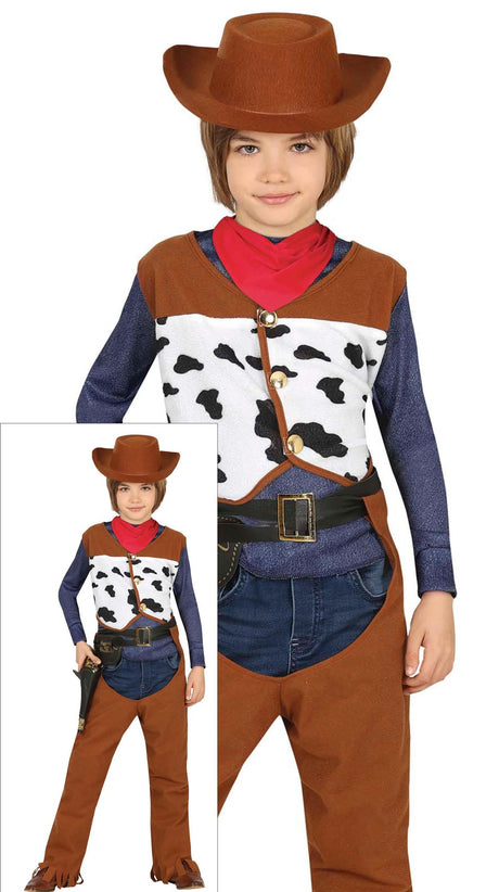 Déguisement Cowboy Garçon - T-Shirt, Gilet et Pantalon
