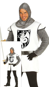 Déguisement Chevalier Médiéval Homme - Capuche, Tunique, Ceinture et Pantalon