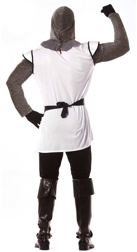 Déguisement Chevalier Médiéval Homme - Capuche, Tunique, Ceinture et Pantalon