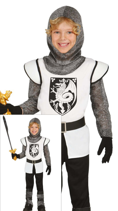 Déguisement Chevalier Garçon - Capuche, Tunique, Ceinture et