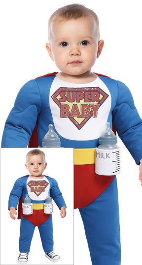 Déguisement Biberonman Bébé Garçon - Cape, Combinaison et Po