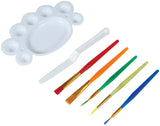 Set de maquillage fête - 5 pinceaux, palette et spatule multicolore