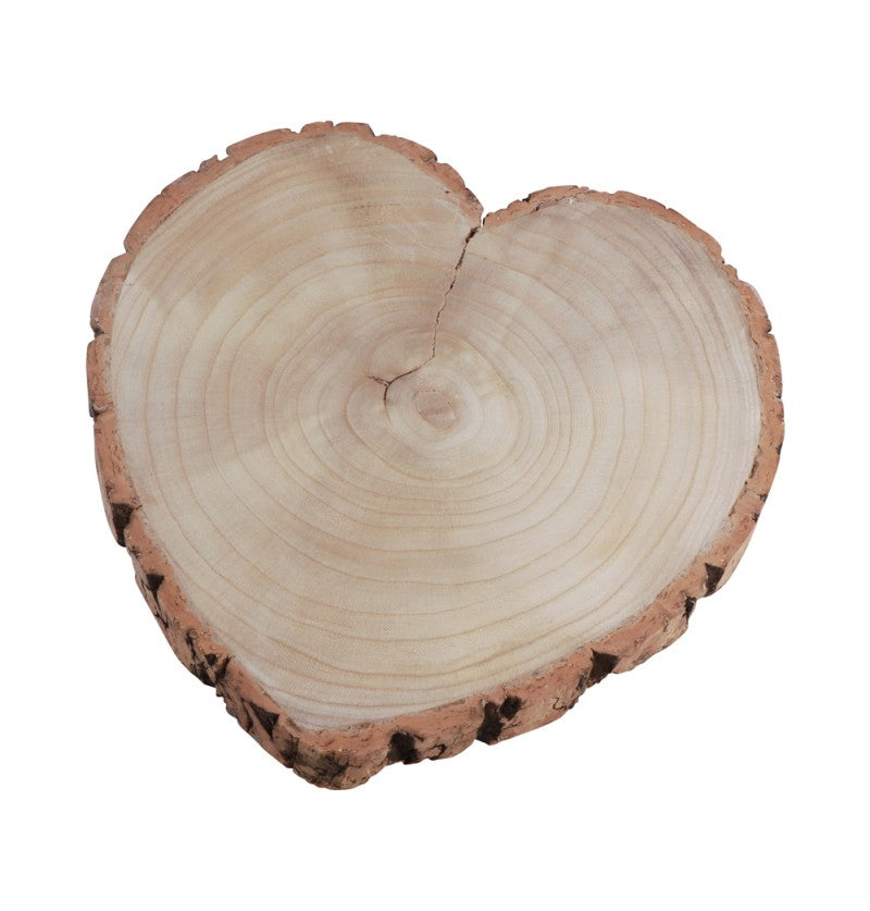 Centre de Table - Rondin de Bois Cœur (3 Tailles : 19cm, 23cm, 30cm)