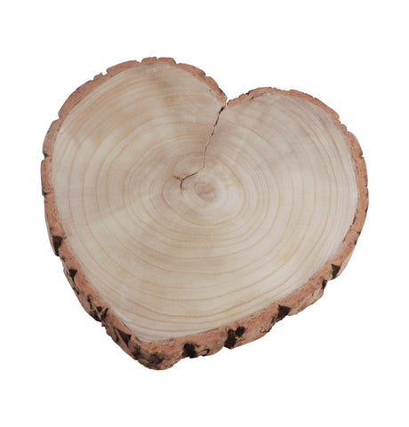 Centre de Table - Rondin de Bois Cœur (3 Tailles : 19cm, 23cm, 30cm)