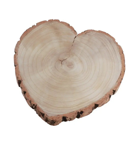 Centre de Table - Rondin de Bois Cœur (3 Tailles : 19cm, 23cm, 30cm)
