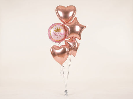 Bouquet de Ballons "Princesse & Rose Gold" - Anniversaire Fille - Livraison 06